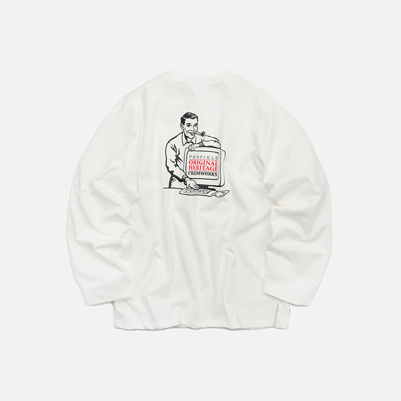 [PENFIELD X FRIZMWORKS] 80s Computer long sleeve _ white