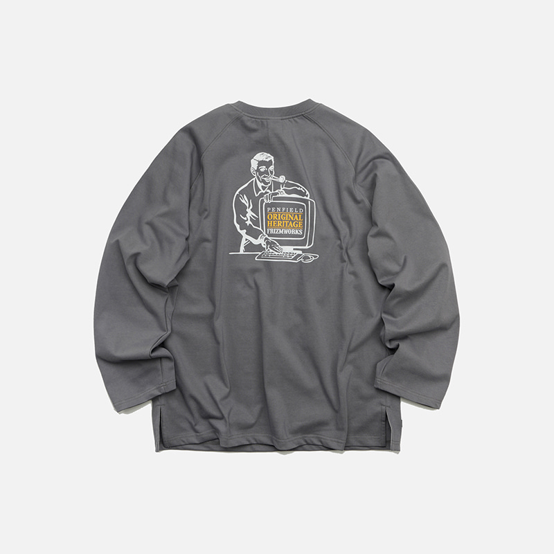 [PENFIELD X FRIZMWORKS] 80s Computer long sleeve _ gray