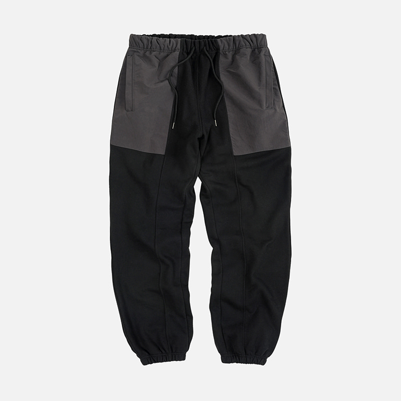 Nylon ripstop sweat pants _ black