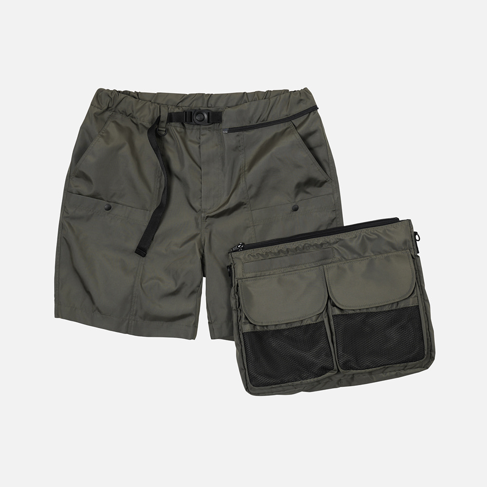 Detachable bag shorts _ olive