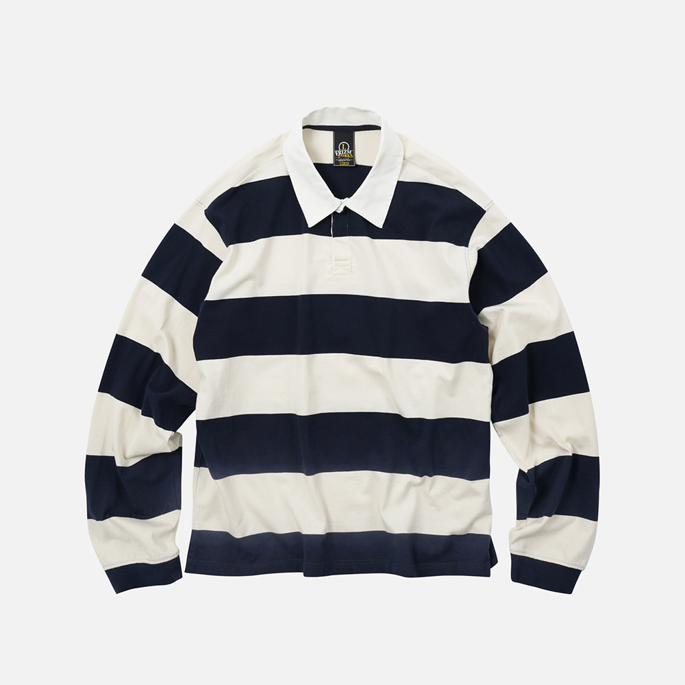 Bold stripe rugby tee _ ivory / navy