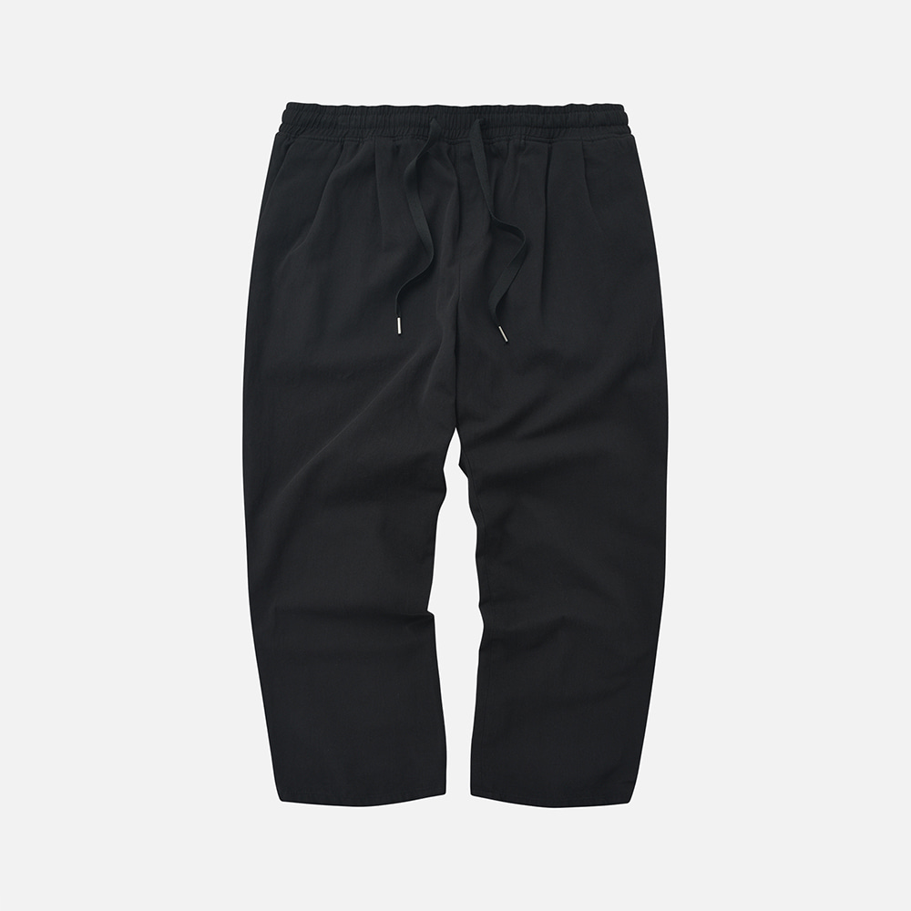 Solar twill two tuck relaxed pants _ black