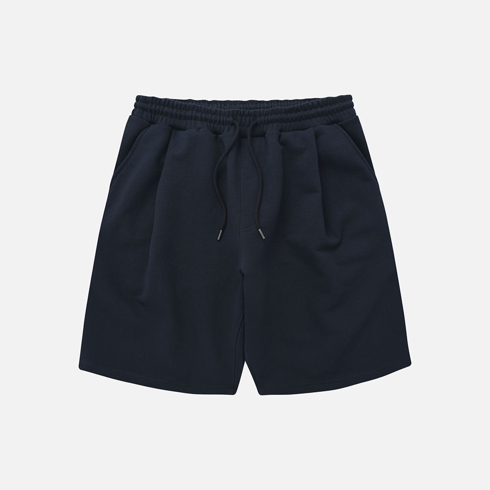 One tuck sweat shorts _ navy