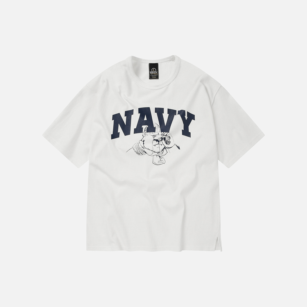 Grizzly navy tee _ white