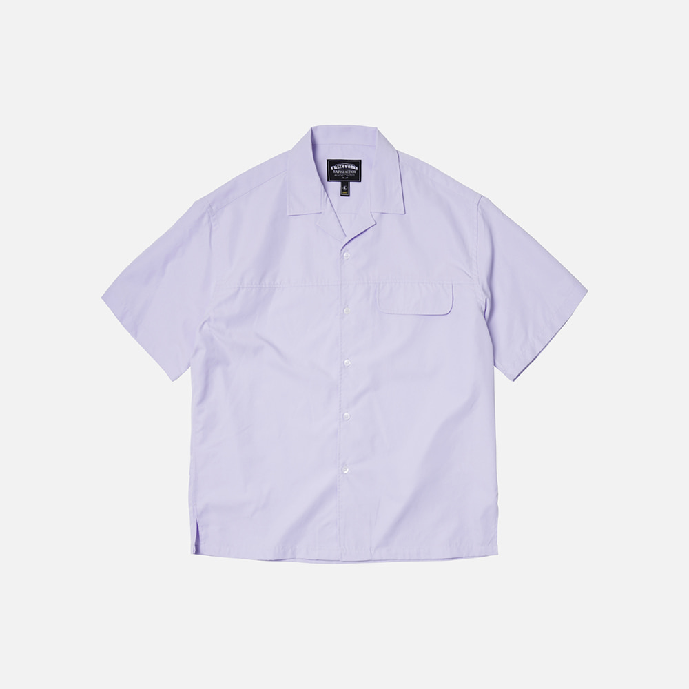 Flap pocket open collar shirt _ purple