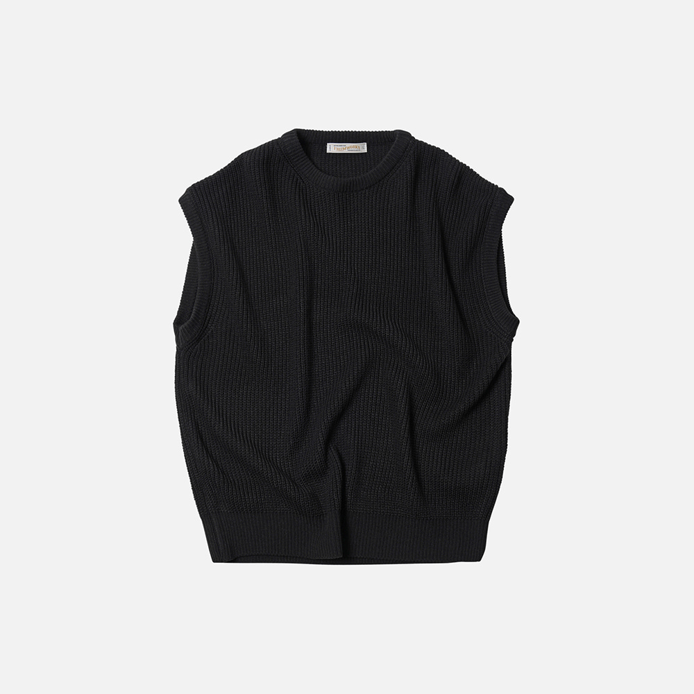 Relaxed knit vest _ black