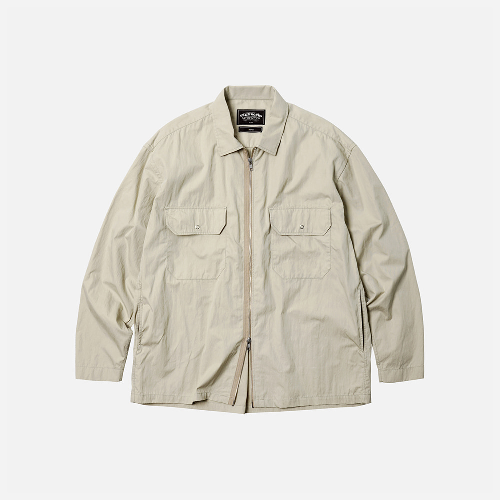 Full zip shirt jacket _ light beige
