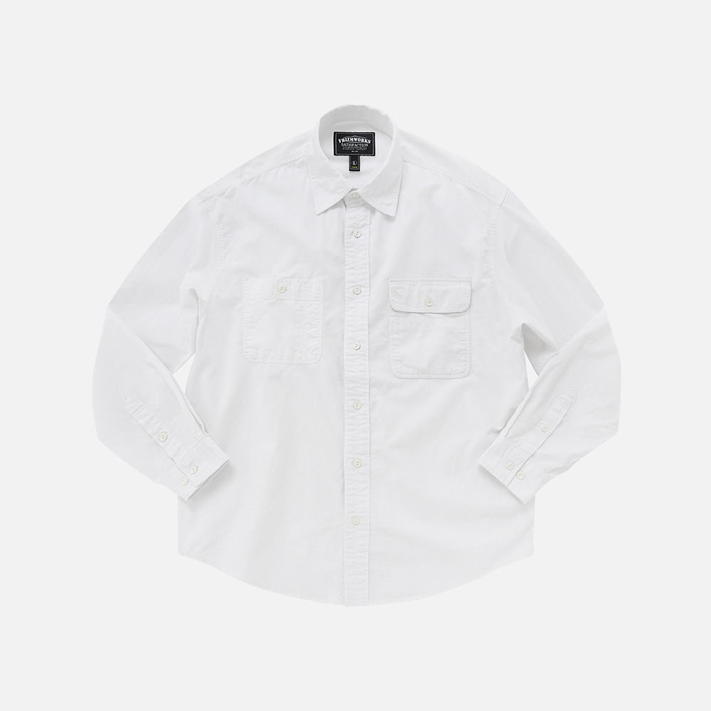 Shirring work shirt _ white