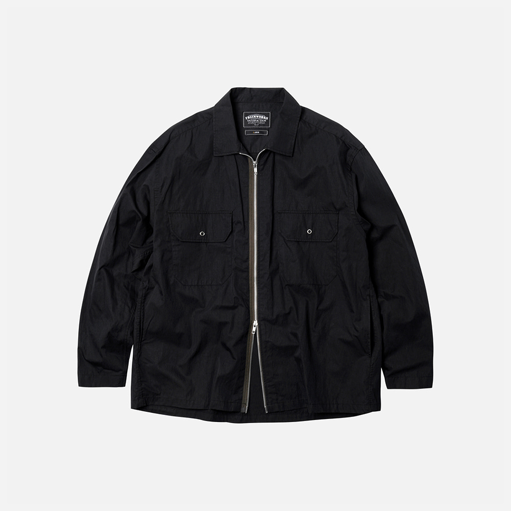 Full zip shirt jacket _ black