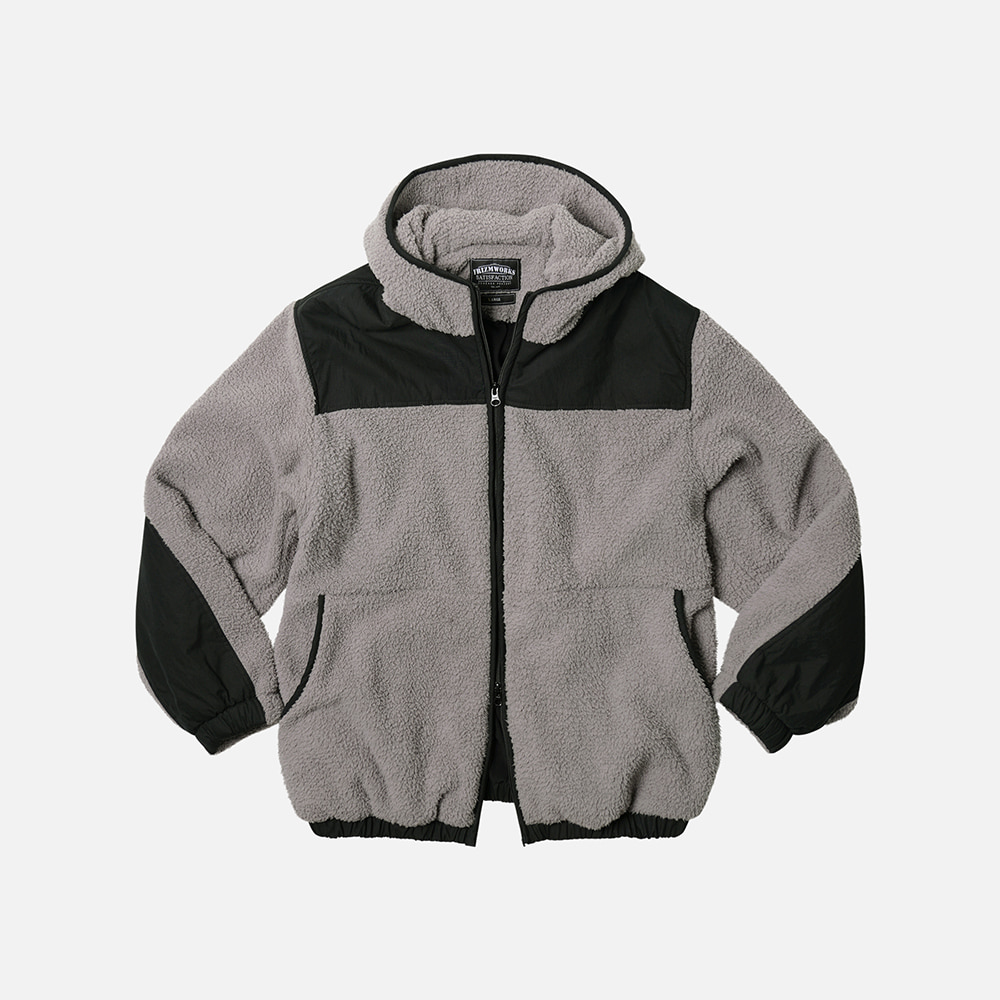 Grizzly fleece hooded jacket _ mushroom