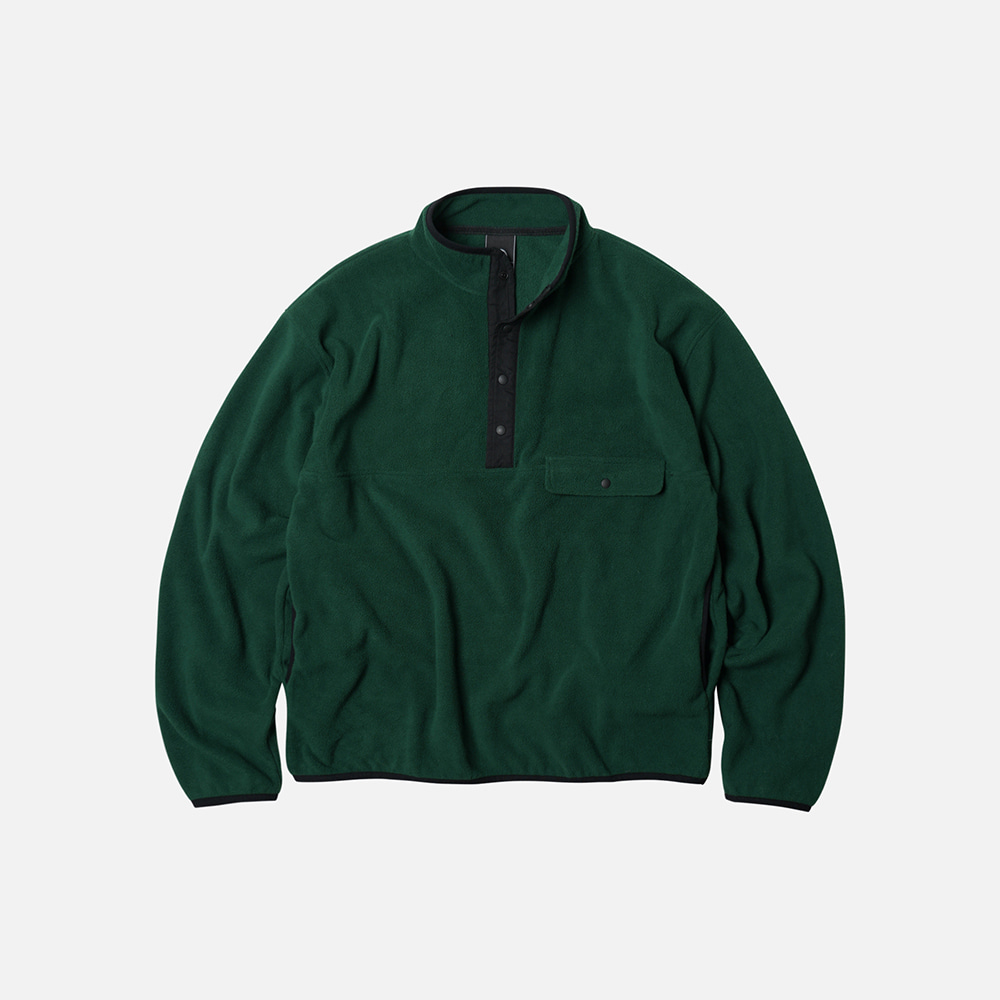 Rounded pullover fleece _ forest green