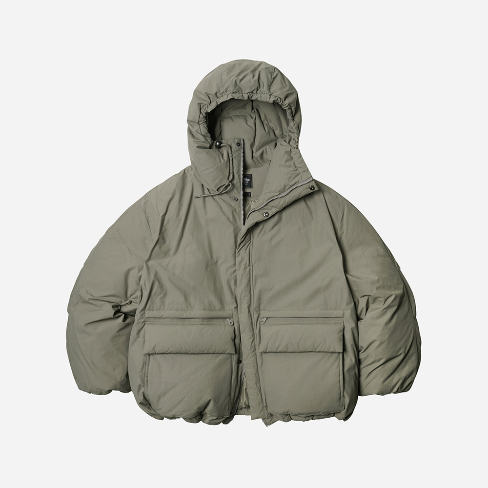Hooded puffer down parka 002 _ taupe