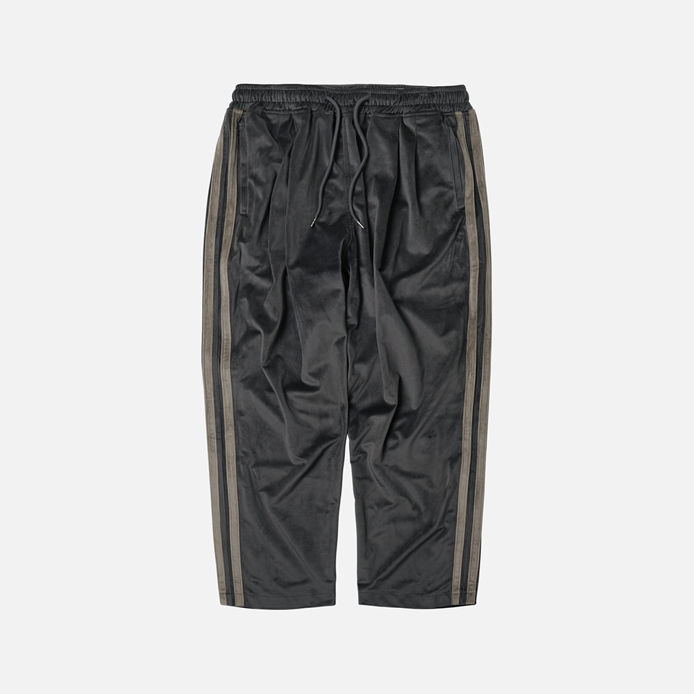 Side line velour pants _ dark gray