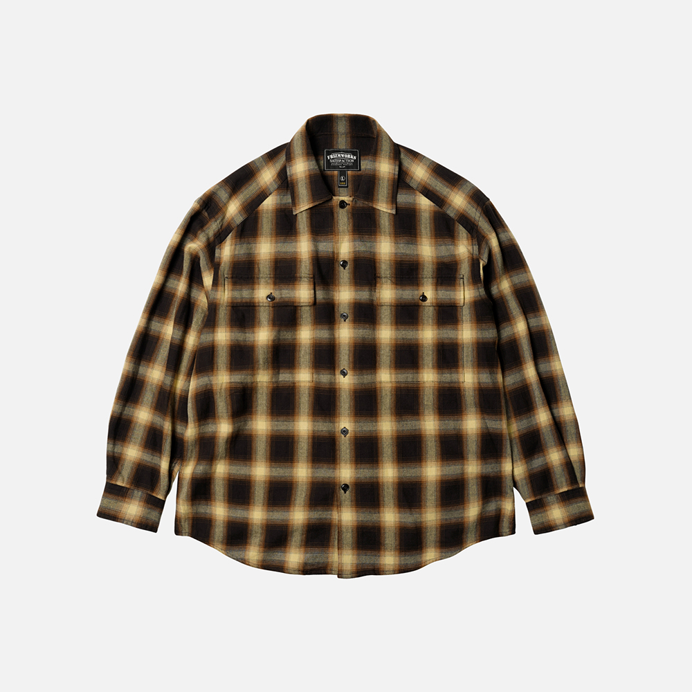 Ombre check shirt _ brown