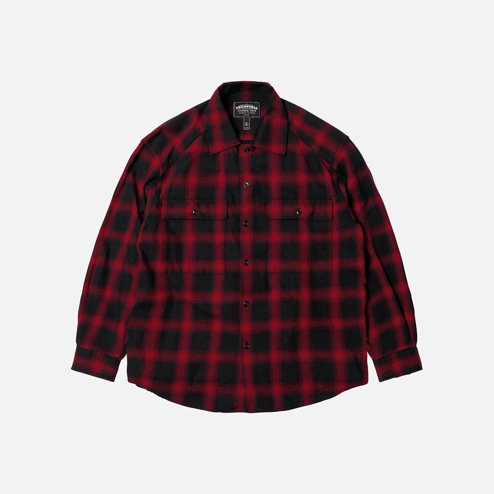 Ombre check shirt _ red