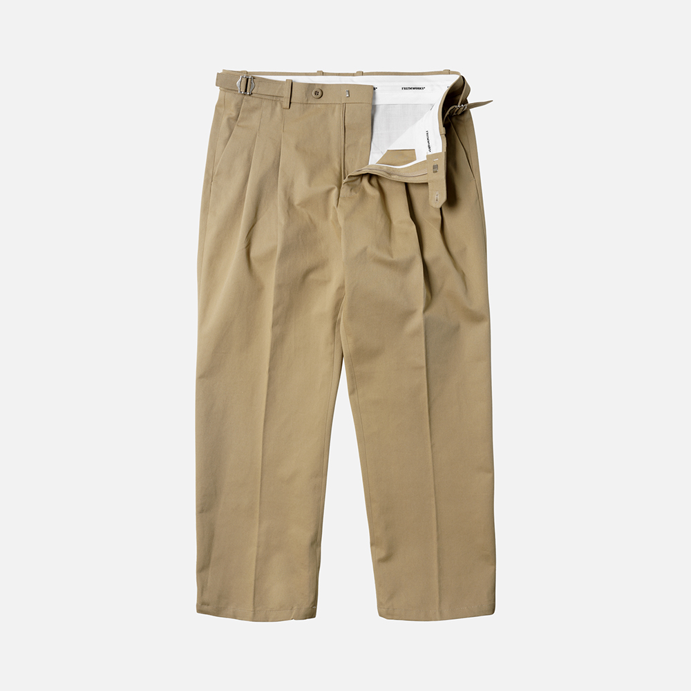 Side adjust two tuck pants _ beige