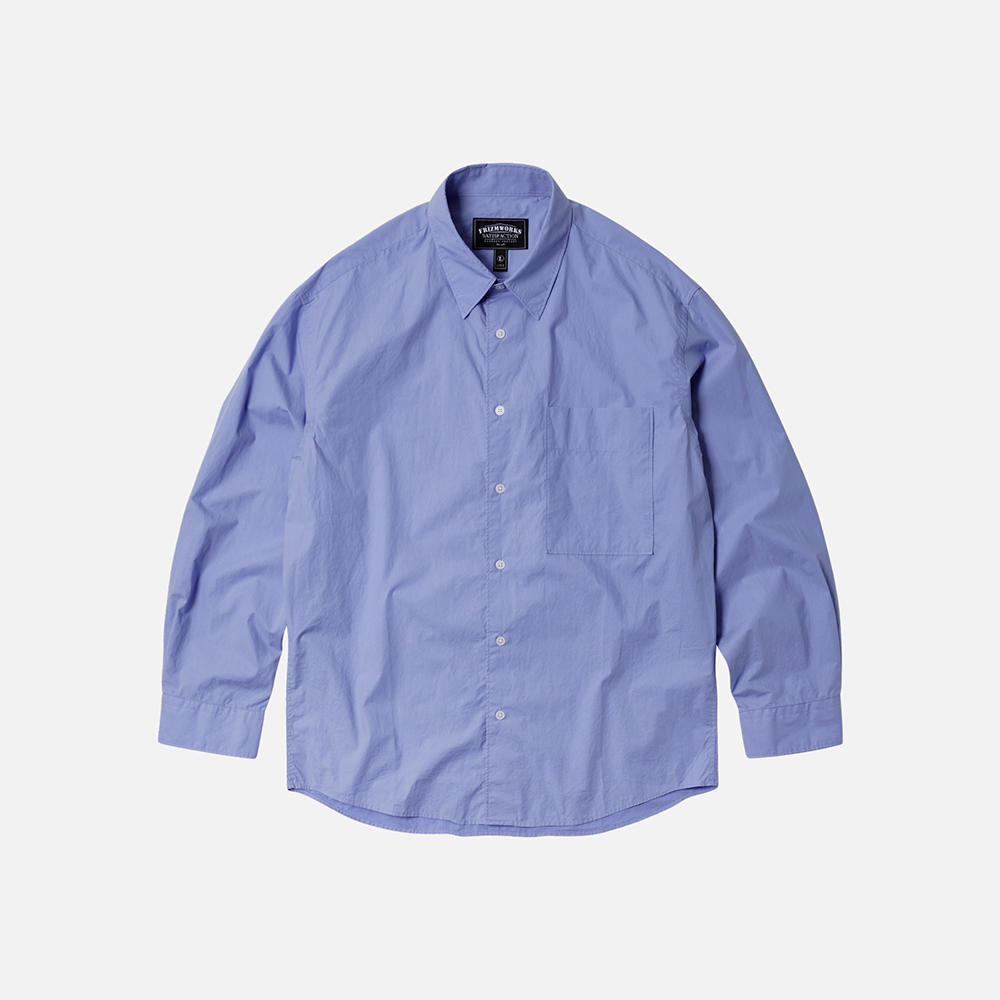 Paper cotton relaxed shirt _ sax blue