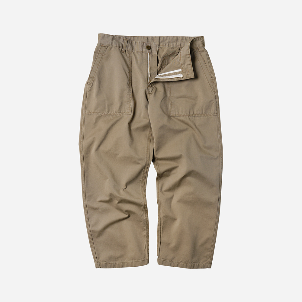 Chino wide fatigue pants _ beige