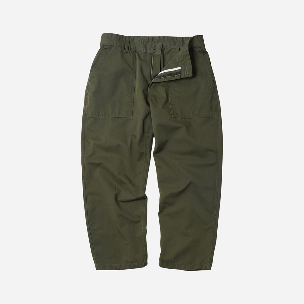 Chino wide fatigue pants _ olive