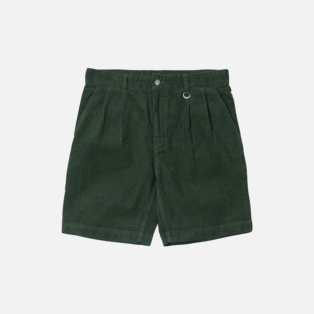 Corduroy loop shorts _ hunter green