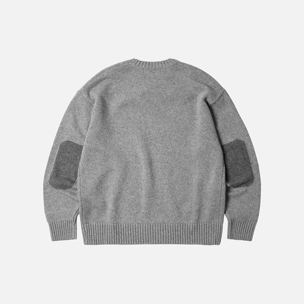 Wool elbow block knit _ gray