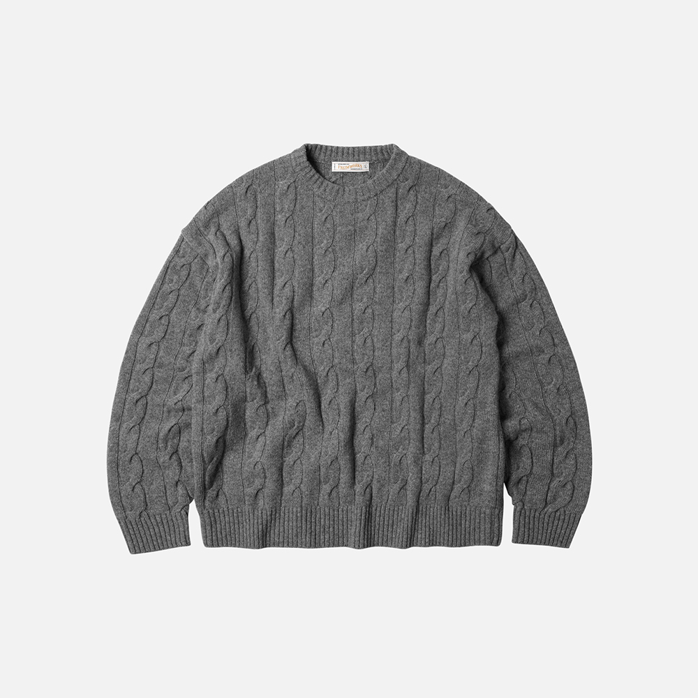 Wool cable relax knit _ gray