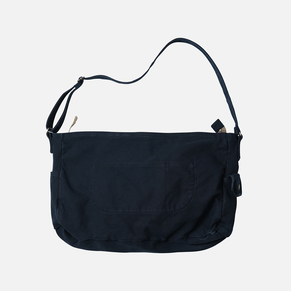 Heavy canvas shoulder bag _ navy