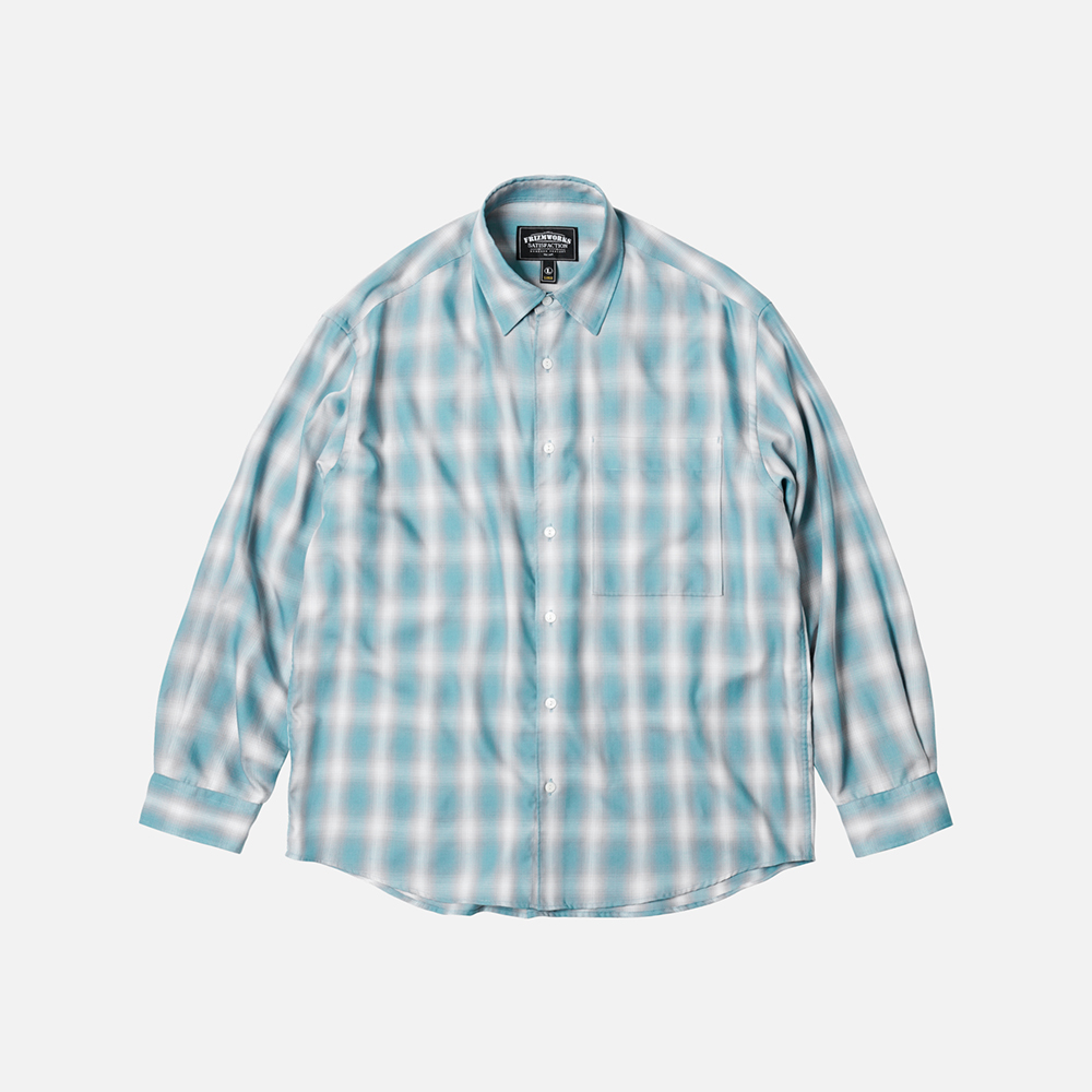 Ombre check relaxed shirt _ mint