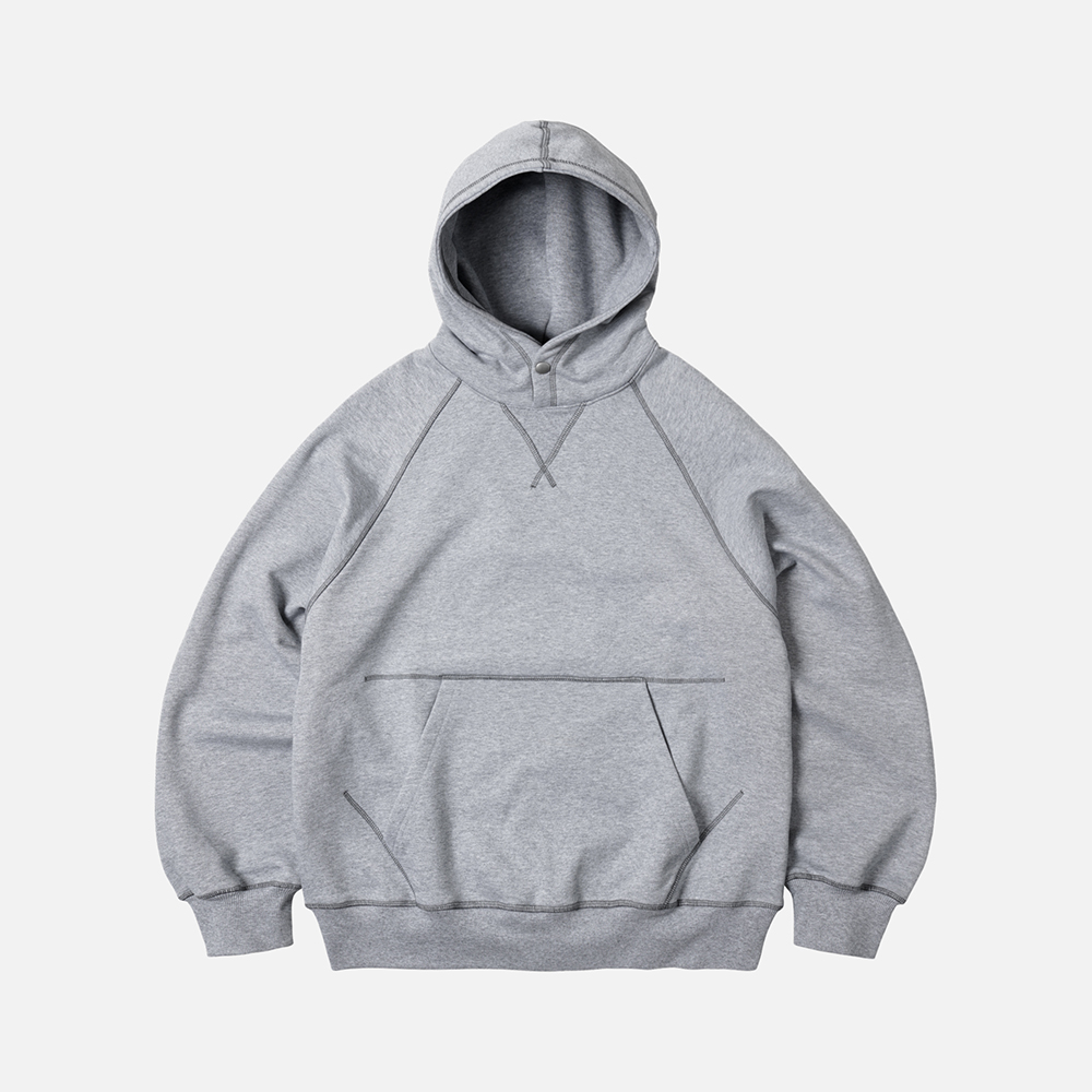 Cover stitch pullover hoody _ gray