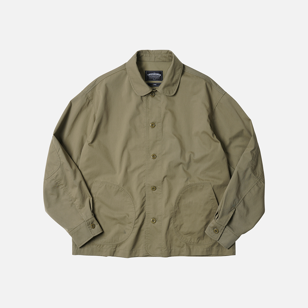 Round patch coverall jacket _ khaki beige