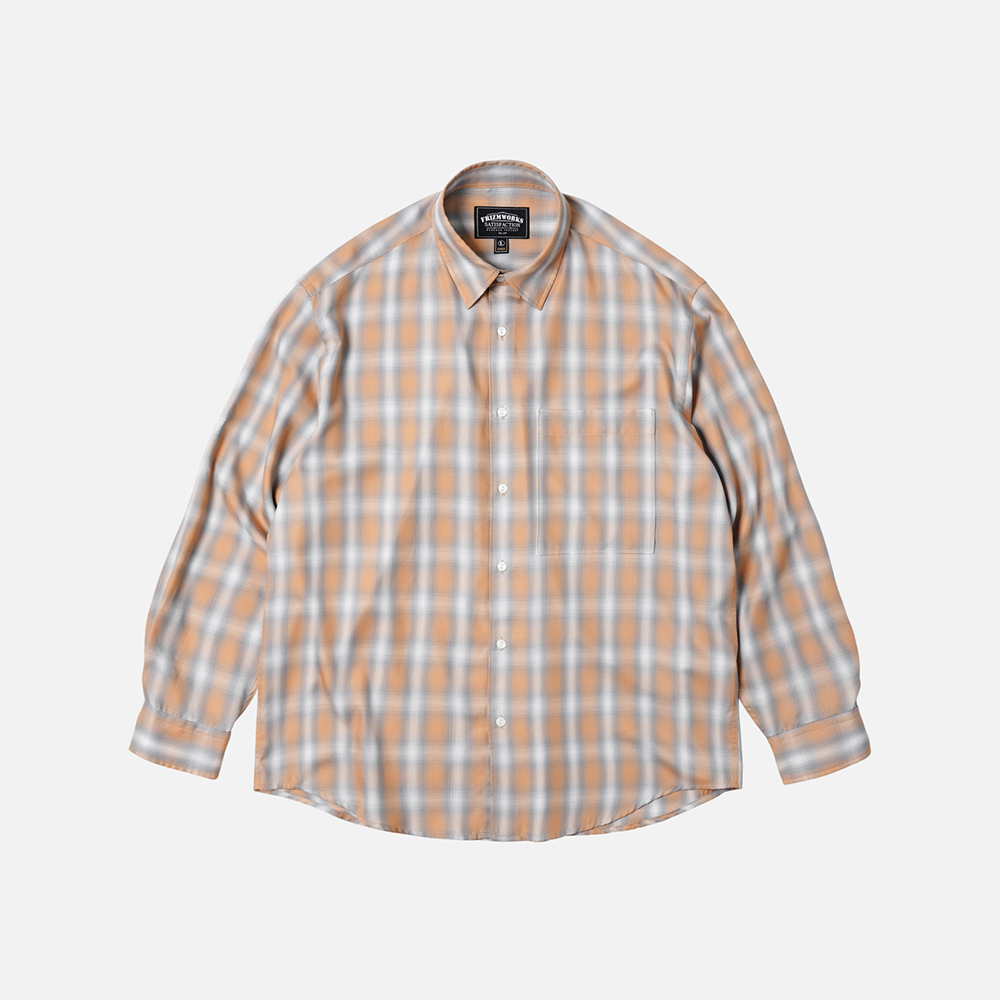 Ombre check relaxed shirt _ salmon