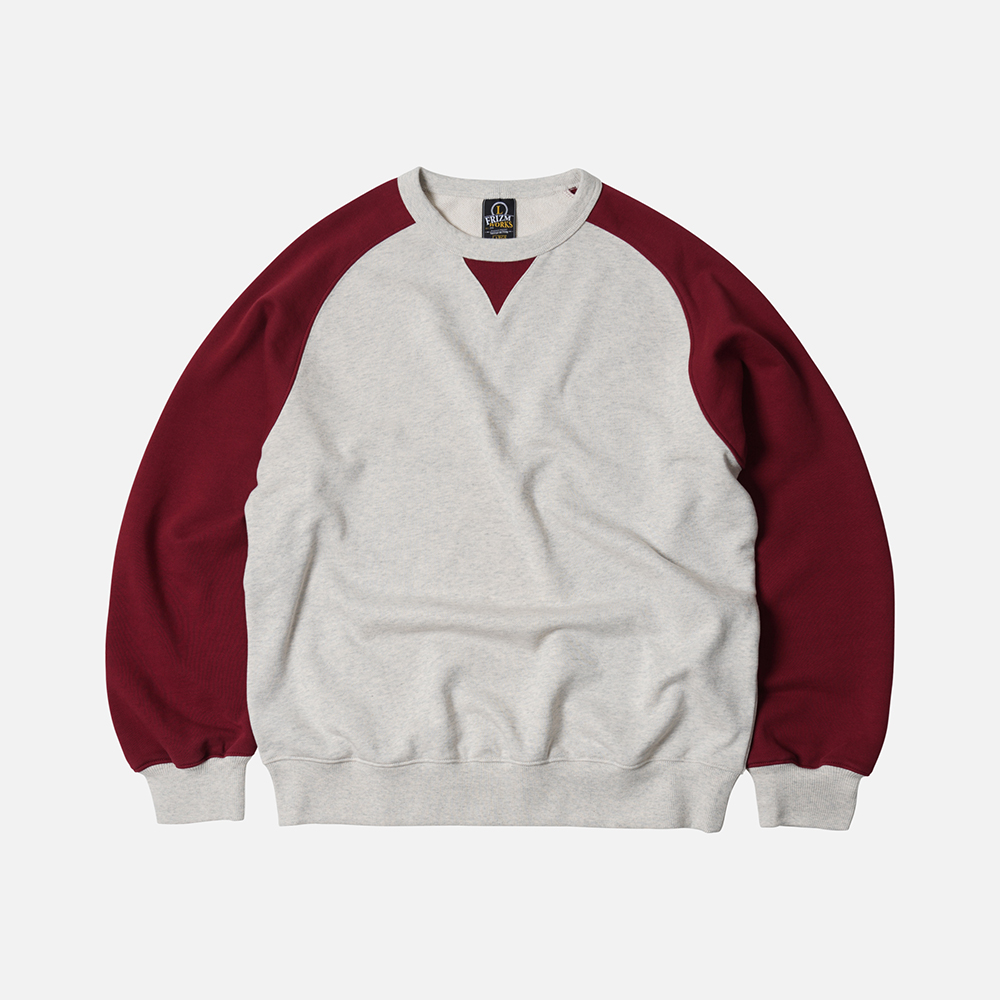 Rounded raglan sweatshirt _ burgundy