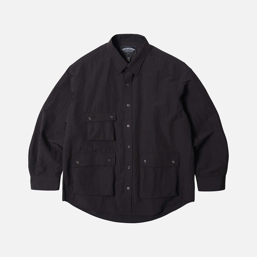 3PK Nylon ripstop shirt jacket _ charcoal