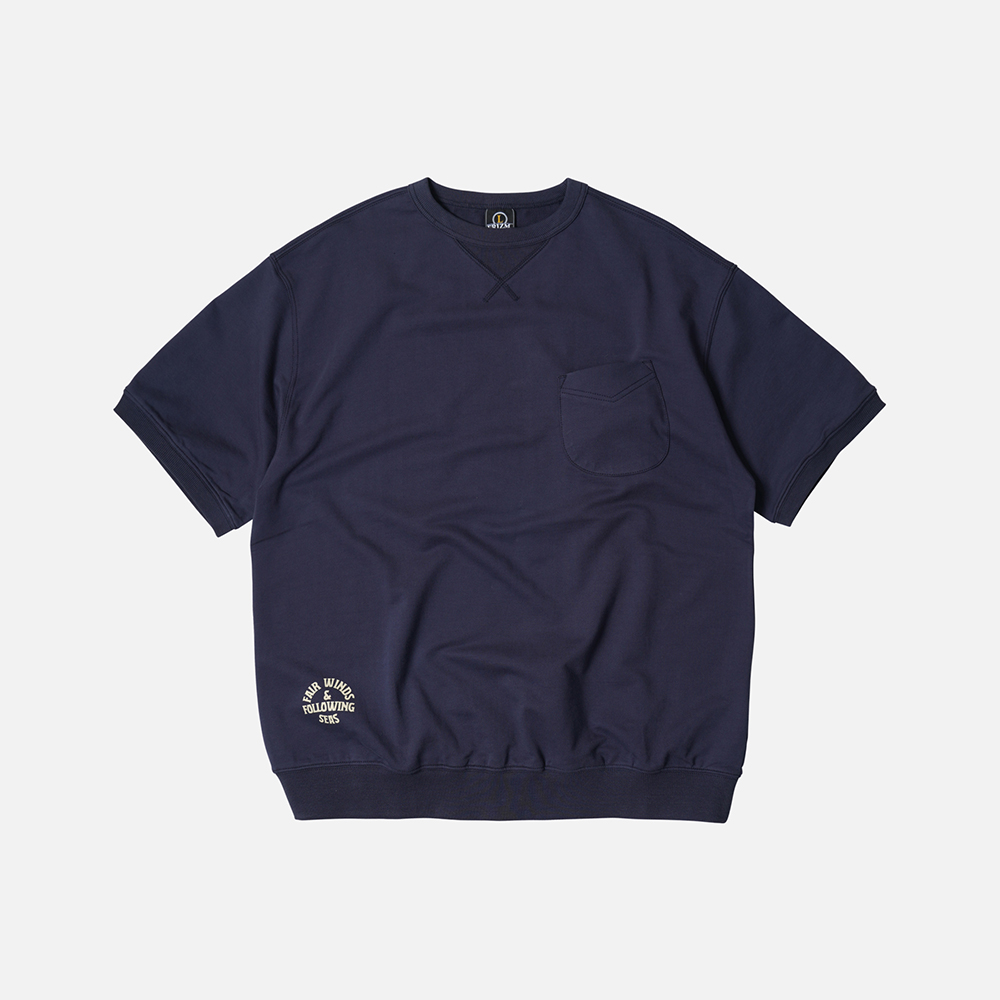 Pocket half sweatshirt _ navy