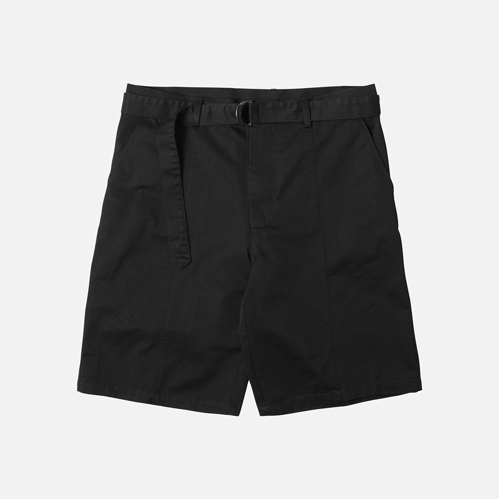 Chino belted work bermuda shorts _ black