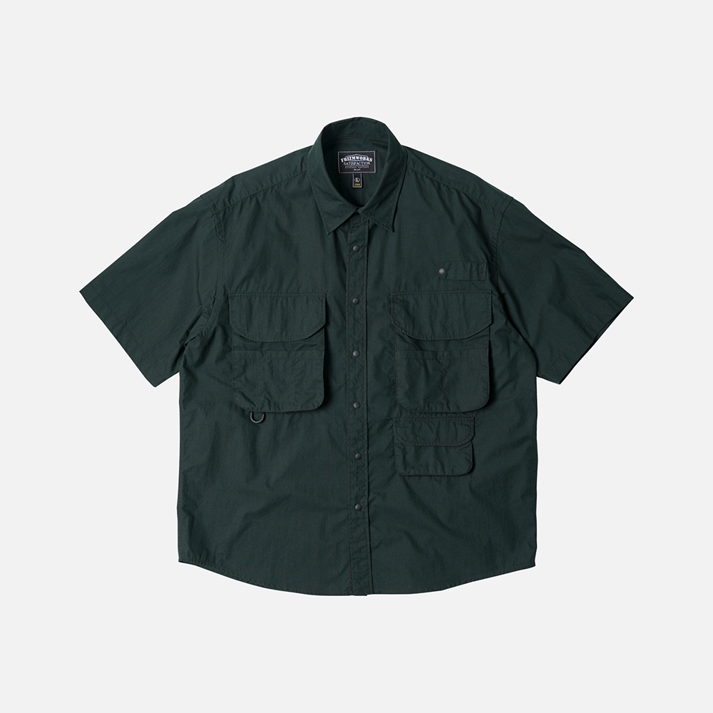 Cn ripstop fishing half shirt _ dark green[6월 10일 예약 발송]