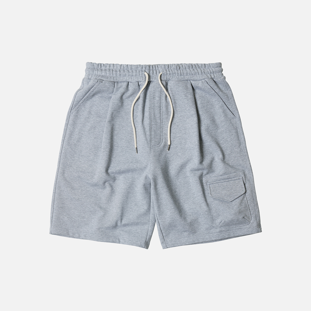 Pouch pocket sweat shorts _ gray