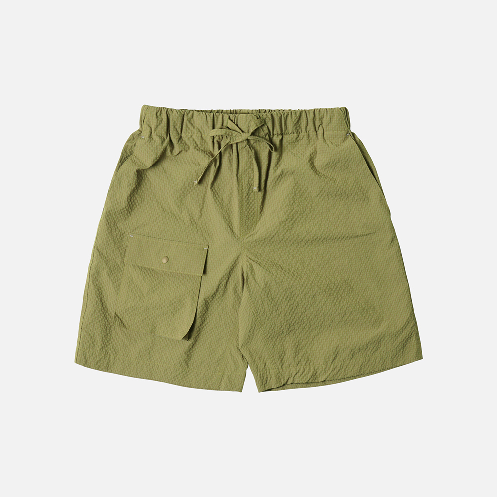 Comfortable banding shorts _ moss green