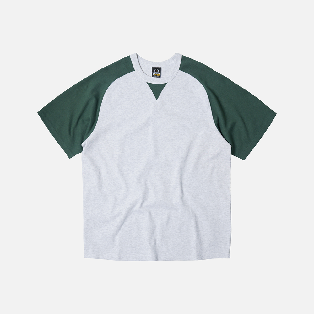 Rounded raglan half tee _ forest green