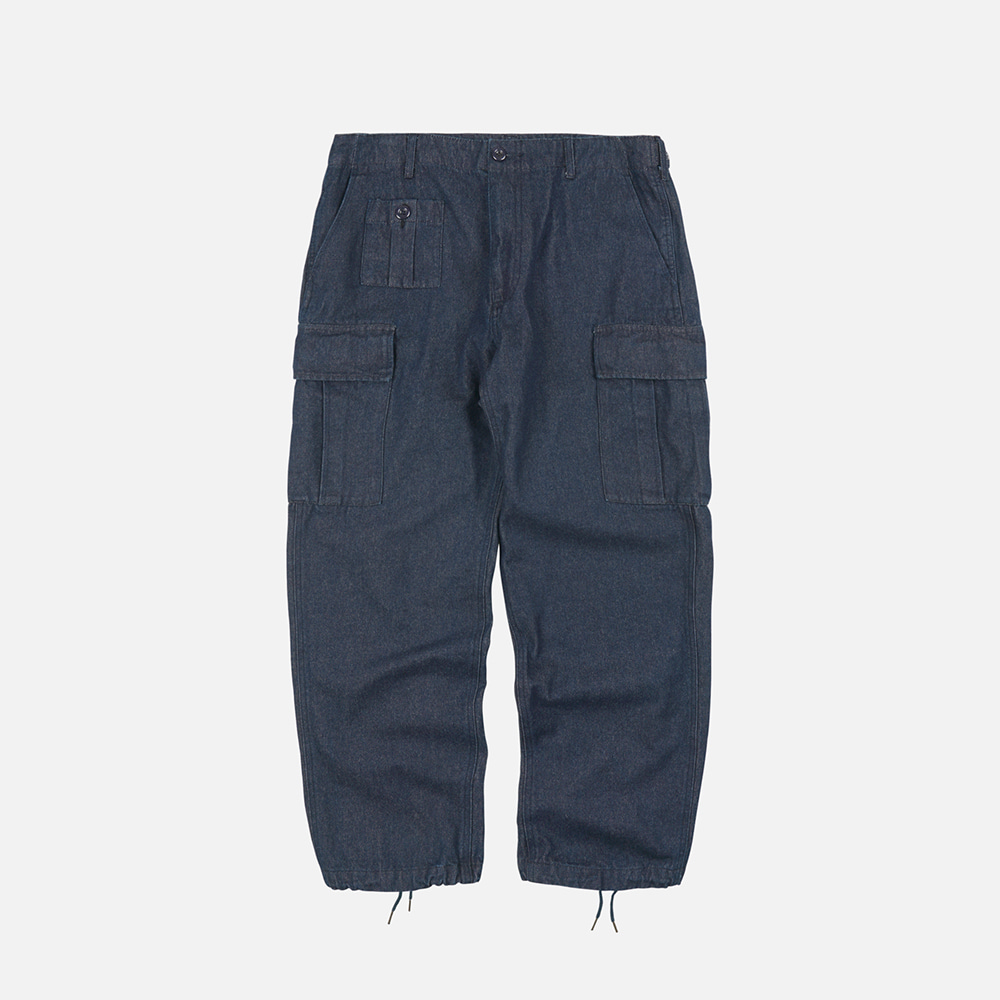 Army pocket cargo pants _ indigo denim