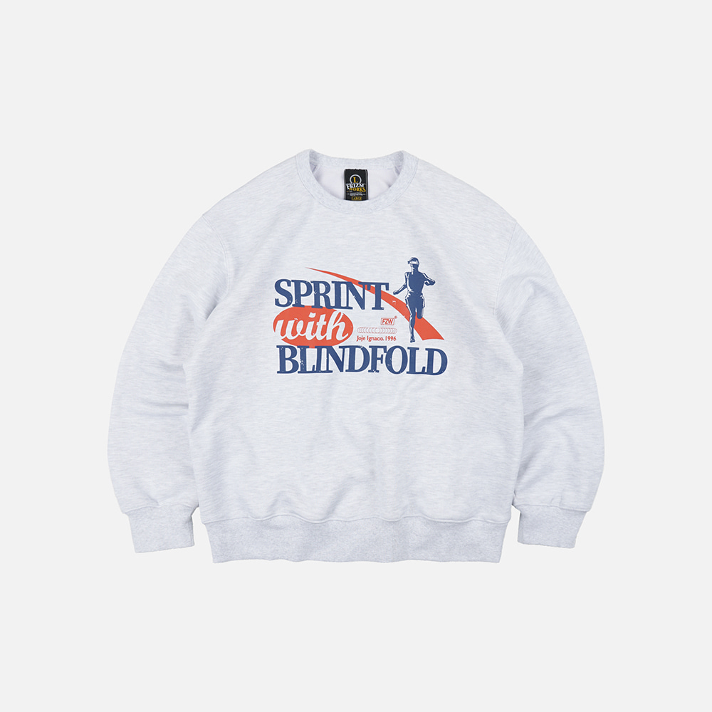 Sprint with blindfold sweatshirt _ white melange