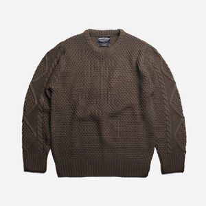 Heavy fisher sleeve knit _ olive