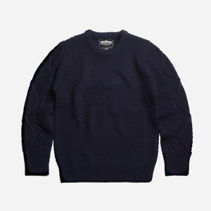 Heavy fisher sleeve knit _ navy