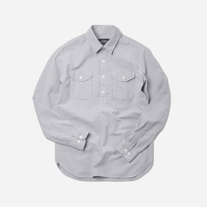 Solid seersucker pullover shirt _ gray