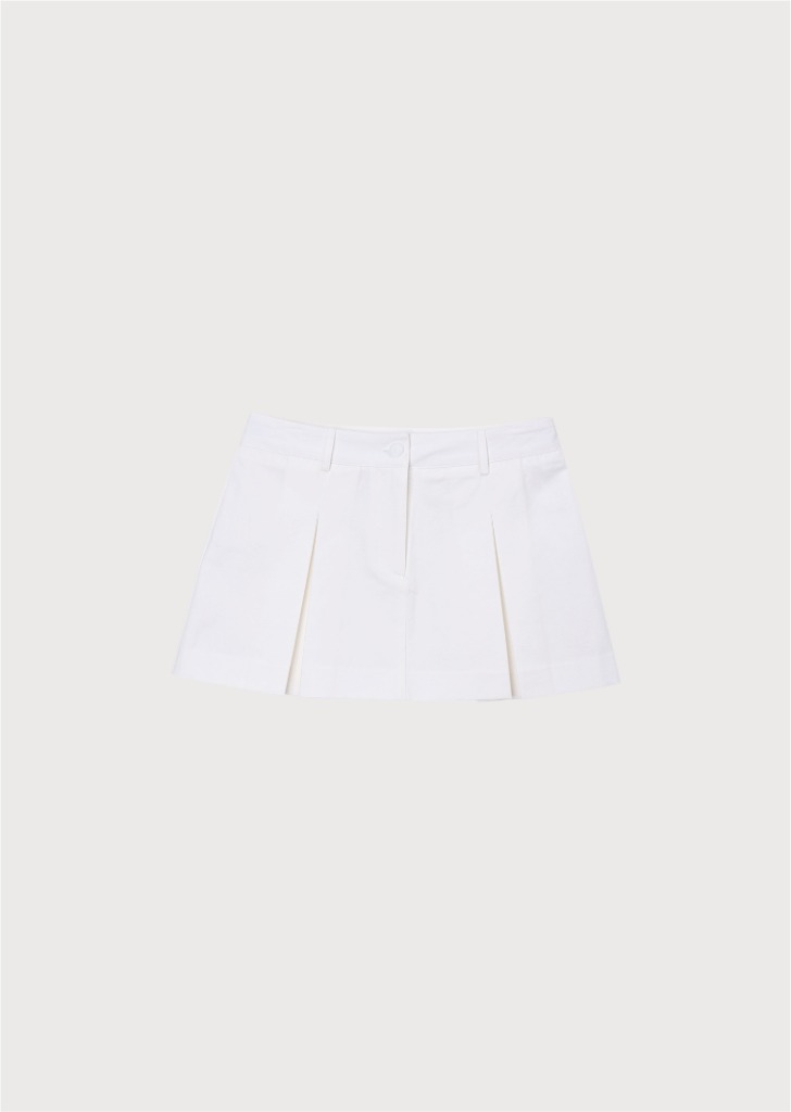 [SEASON OFF 30%] Front Pleat Mini Skirt Ivory