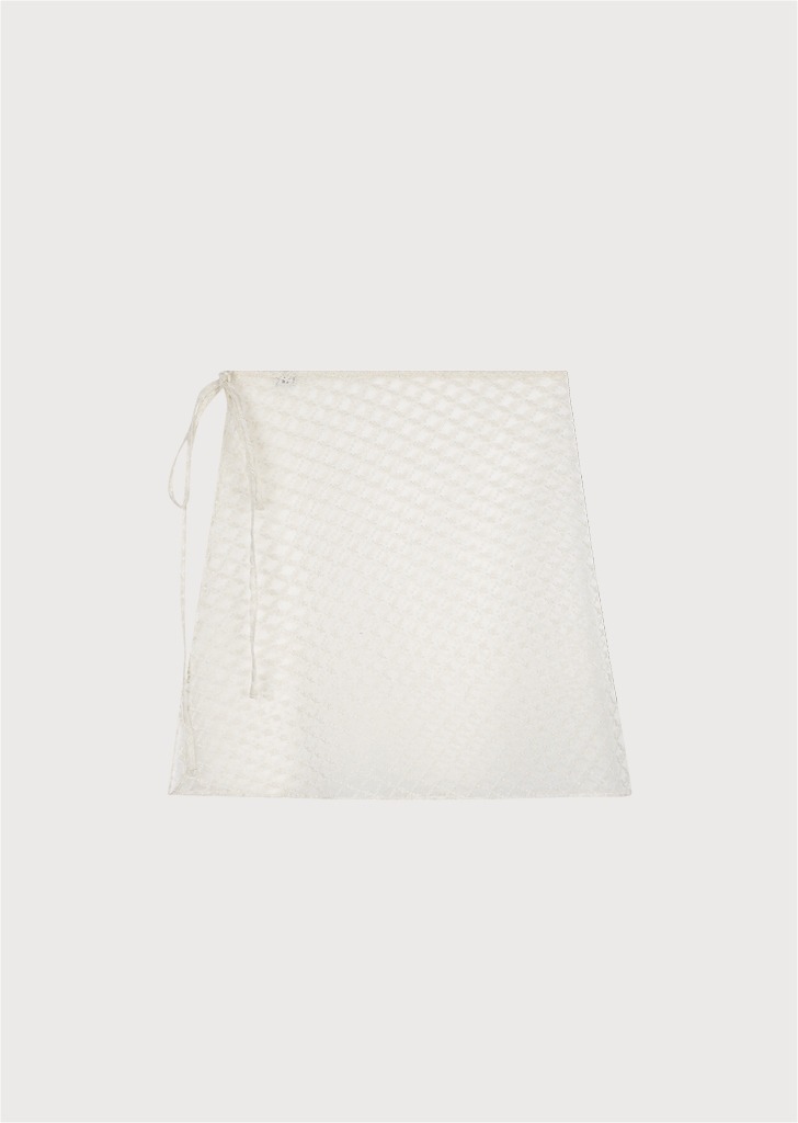 [SEASON OFF 10%]  Layered Lace Mini Skirt Cream