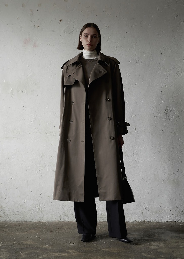 Double-Breasted Trench Coat Brown