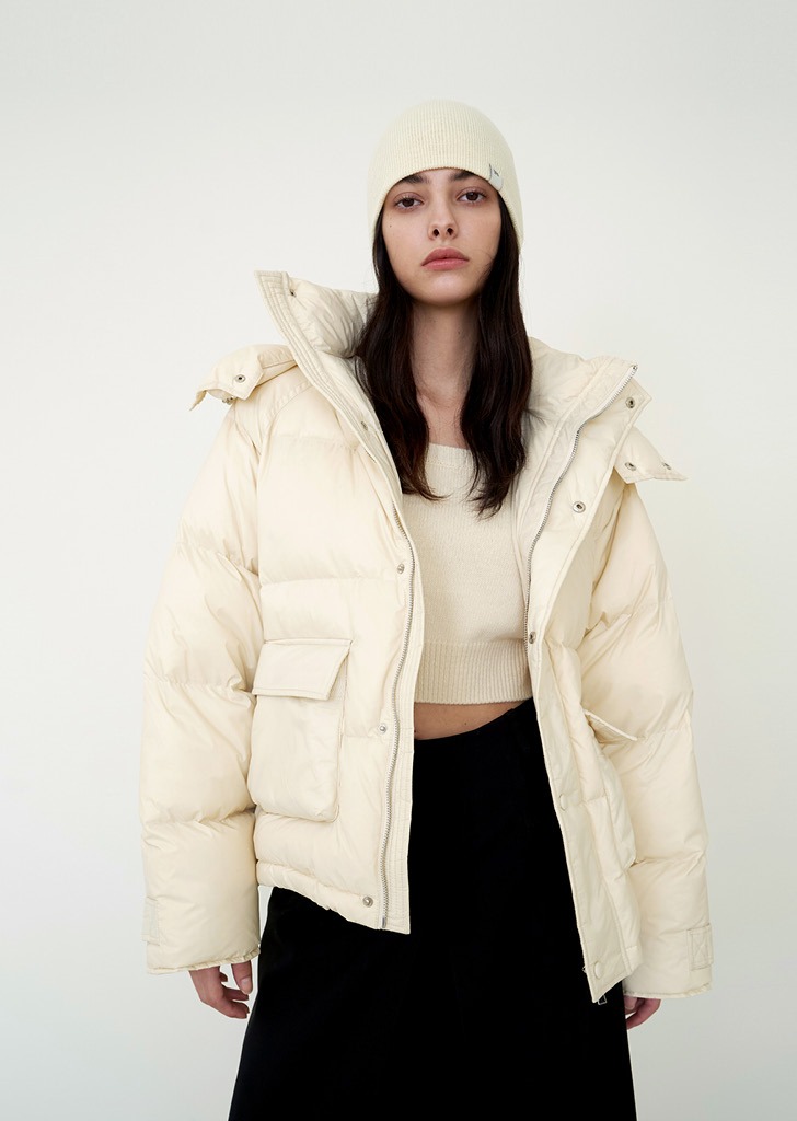 Hooded Quilted Down Jacket Ivory _3차리오더