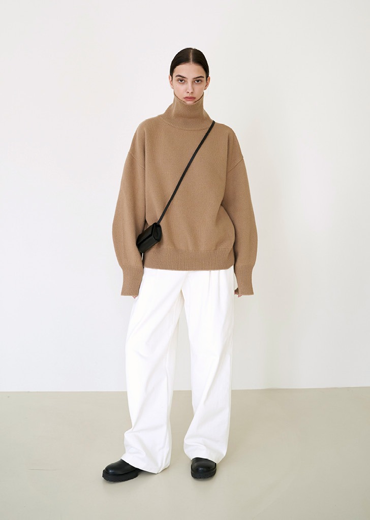 Wool Pullover Sweater Camel