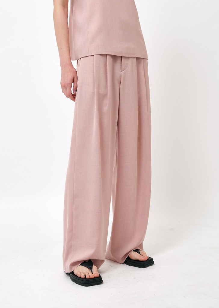 Two Pleated Wide-leg Trouser Pink